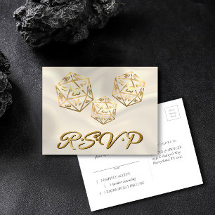 RPG Dice   Guld Fantasy Tabletop Gamer Event OSA Inbjudan Vykort