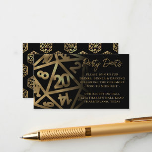 RPG Dice   Guld Fantasy Tabletop Gamer Reception Tilläggskort