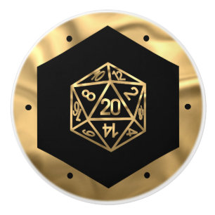 RPG Dice   Guld Fantasy Tabletop Retro PnP Gamer Knopp