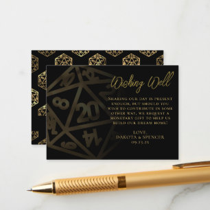 RPG Dice   Guld Fantasy Tabletop Wishing-Wishing Tilläggskort