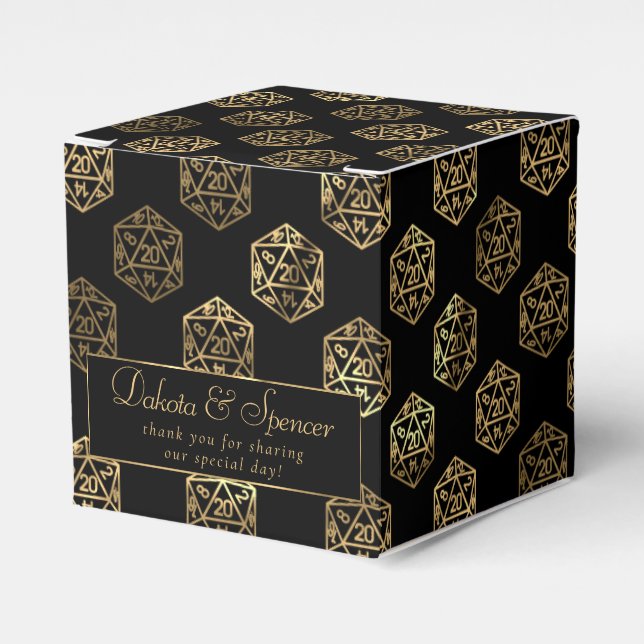 RPG Dice | Guld Tabletop PnP Roleplayer Tack Presentaskar (Framsidan Sidan)