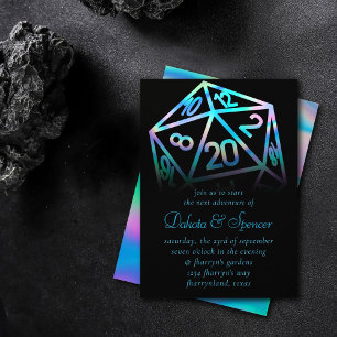 RPG Dice   Holo Fantasy Retro Tabletop PnP Gamer Inbjudningar