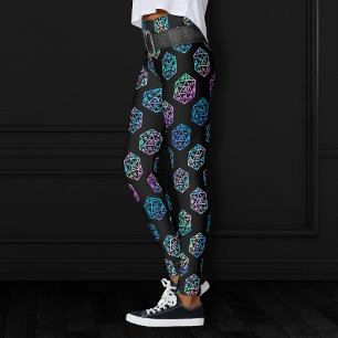 RPG Dice   Holo Fantasy Retro Tabletop PnP Gamer Leggings