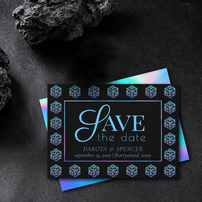 RPG Dice | Holo Fantasy Retro Tabletop PnP Gamer Spara Datumet (Skapare uppladdad)