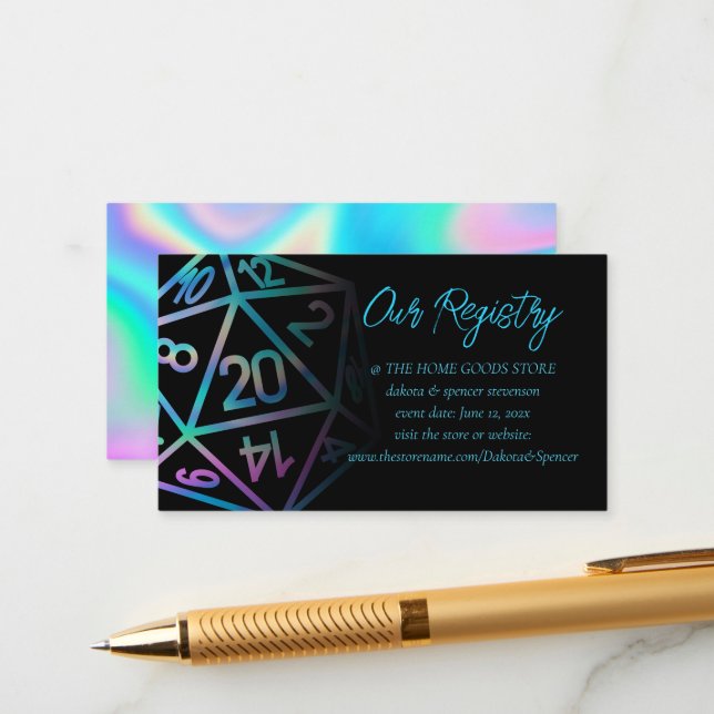 RPG Dice | Holo Fantasy Tabletop Gamer Registry Tilläggskort (Fram/Back In Situ)