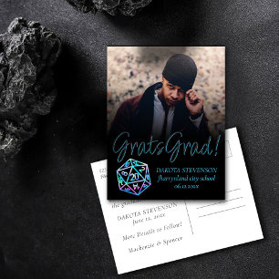 RPG Dice   Holo Fantasy Tabletop Gamer Studenten Meddelande Vykort