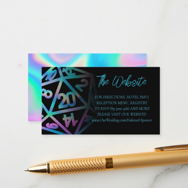 RPG Dice | Holo Fantasy Tabletop Gamer webbplats Tilläggskort (Fram/Back In Situ)