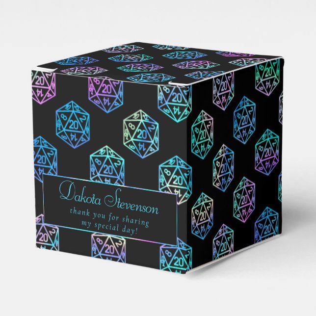 RPG Dice | Holo Fantasy Tabletop PnP Gamer Anpassn Presentaskar (Framsidan Sidan)