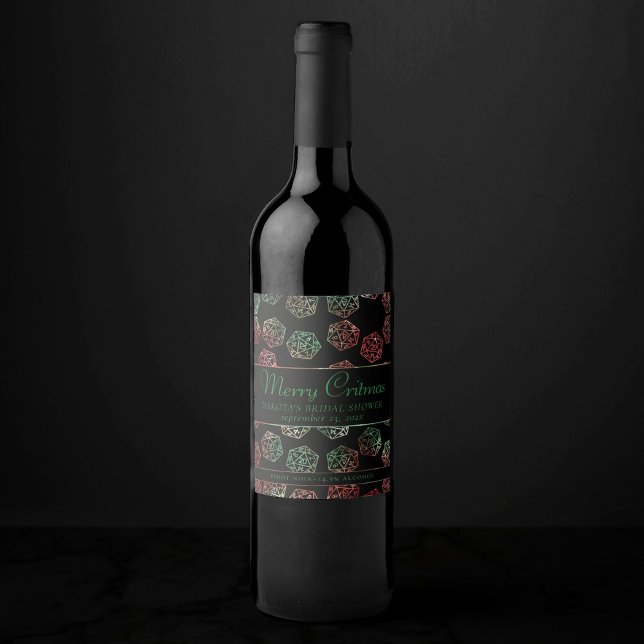 RPG Dice | JULAFTON Fantasy Tabletop Gamer Anpassn Vinflaska Etikett (Skapare uppladdad)