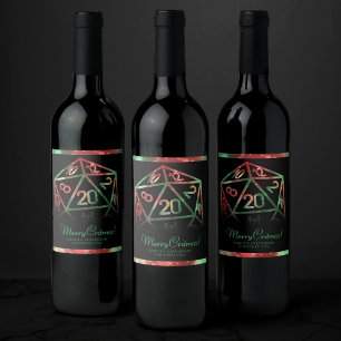 RPG Dice   JULAFTON Fantasy Tabletop Gamer Anpassn Vinflaska Etikett