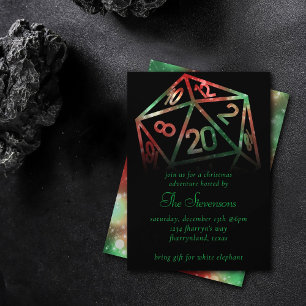 RPG Dice JULAFTON Fantasy Tabletop Gamer Helgdag Inbjudningar