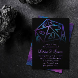 RPG Dice Nebula Fantasy Retro Tabletop PnP Gamer Inbjudningar