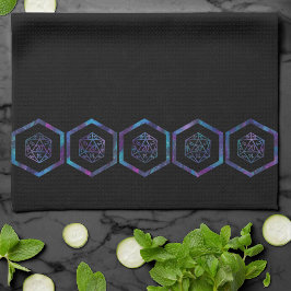 RPG Dice | Nebula Fantasy Retro Tabletop PnP Gamer Kökshandduk