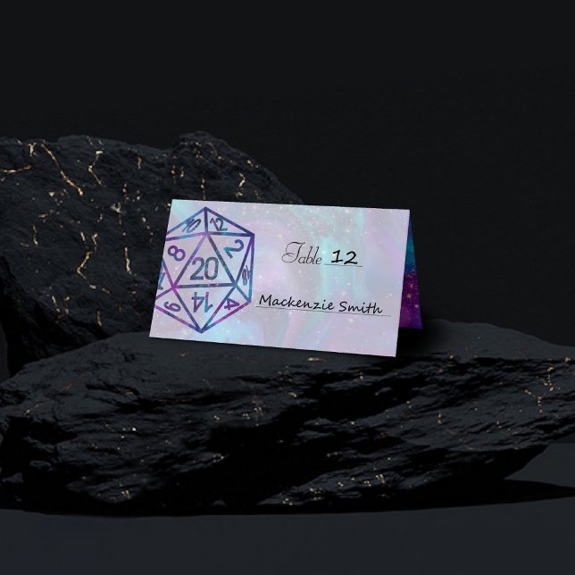 RPG Dice | Nebula Fantasy Retro Tabletop PnP Gamer Placeringskort (Skapare uppladdad)