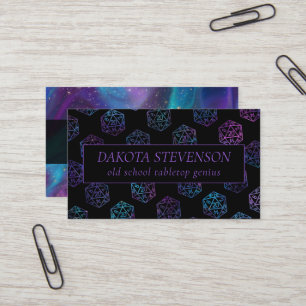 RPG Dice   Nebula Fantasy Tabletop Gamer Branding Visitkort