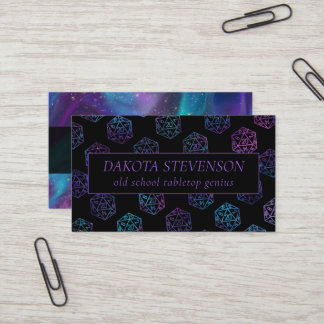 RPG Dice | Nebula Fantasy Tabletop Gamer Branding Visitkort