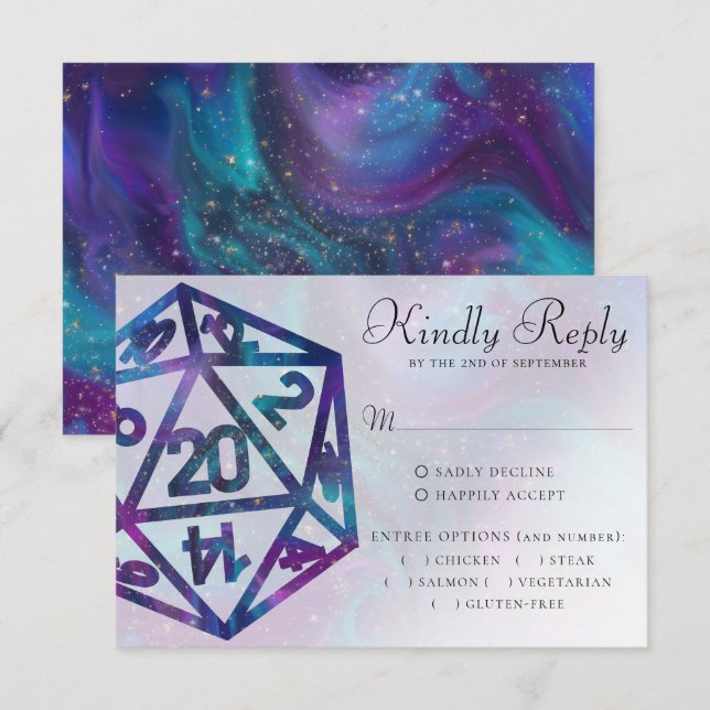 RPG Dice | Nebula Fantasy Tabletop Gamer Entree OSA Kort (Fram/baksida)