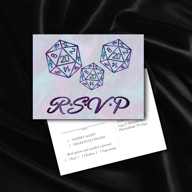 RPG Dice | Nebula Fantasy Tabletop Gamer Meal OSA Inbjudan Vykort (Skapare uppladdad)