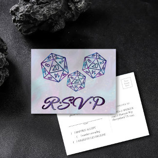 RPG Dice | Nebula Fantasy Tabletop Gamer OSA Inbjudan Vykort