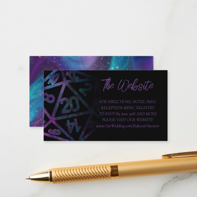 RPG Dice | Nebula Fantasy Tabletop Gamer webbplats Tilläggskort (Fram/Back In Situ)