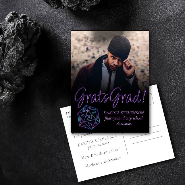 RPG Dice | Nebula Tabletop Retro Gamer Studenten Meddelande Vykort (Skapare uppladdad)