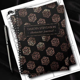 RPG Dice | Tablett Tablop Gamer-tecken för koppar  Anteckningsbok