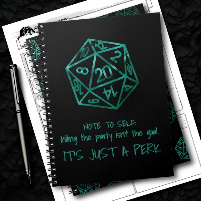 RPG DM Humor | Emerald Killing i Party är en Perk Anteckningsbok (Skapare uppladdad)