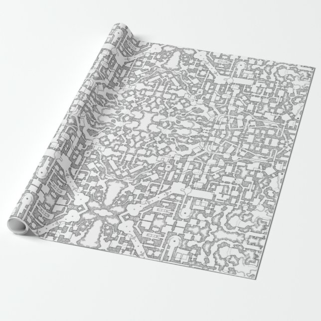 RPG Dungeon Karta Wrapping Papper Presentpapper (Utrullad)