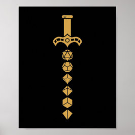 RPG för Paladin Tabletop Sword Poster