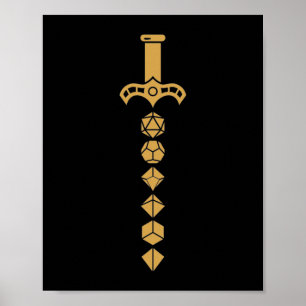RPG för Paladin Tabletop Sword Poster