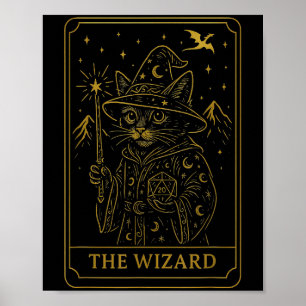RPG Gamer-guiden D20 Dice Nerdy Geek Cat Manar Kvi Poster