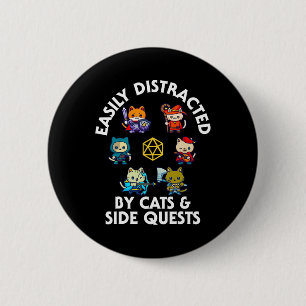Rpg Gamer Katter Side Quest Roligt Nörd Adhd Katt Knapp