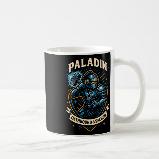 Rpg Gamer Paladin D20 Dice Nerdy Geek Men Women Ki Kaffemugg (Höger)