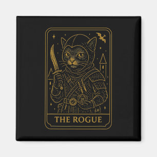 Rpg Gamer Rogue D20 Tärning Nörd Geek Katt Män Kvi Magnet