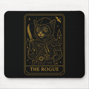 Rpg Gamer Rogue D20 Tärningar Nördigt Geek Katt Mä Musmatta