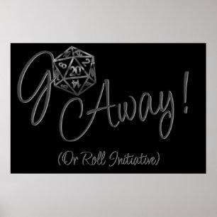 RPG Go Away   Klassisk Fantasy Tabletop Retro Game Poster