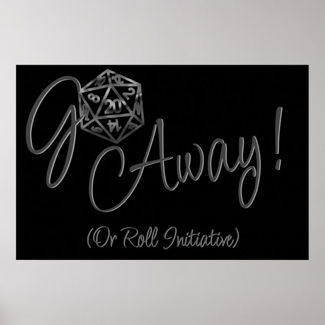 RPG Go Away | Klassisk Fantasy Tabletop Retro Game Poster (Framsidan)
