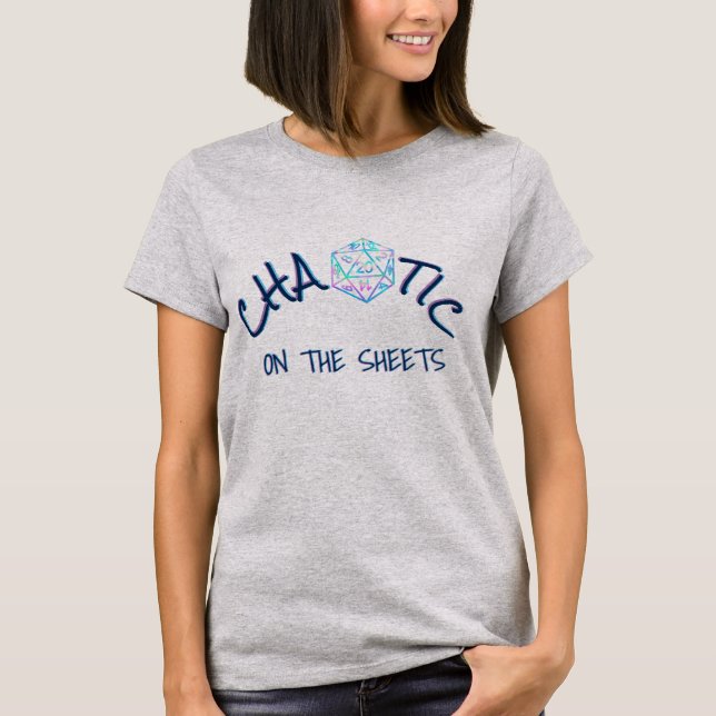 RPG Humor | Holo Gamer Chaotic på Lakan T Shirt (Framsida)