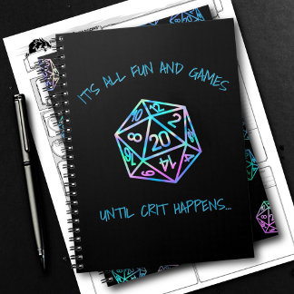 RPG Humor | Holo Roligt och spel tills Crit Happen Anteckningsbok