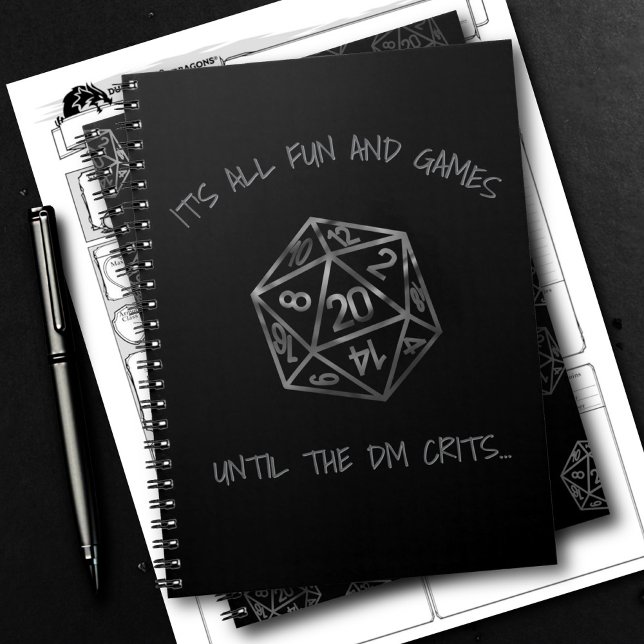 RPG Humor | Roligt spel tills DM Crit Tabletop Gam Anteckningsbok (Skapare uppladdad)