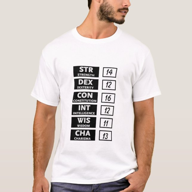 Rpg-kapacitetsställning (svarten & vit) t shirt (Framsida)