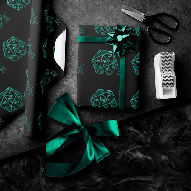 RPG Krit AF | Emerald Fantasy Brädspels Dice Presentpapper (Skapare uppladdad)