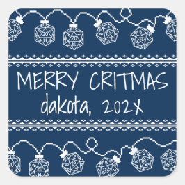 RPG Ljus Blue | Fantasy Tabletop Gamer Dice Fyrkantigt Klistermärke