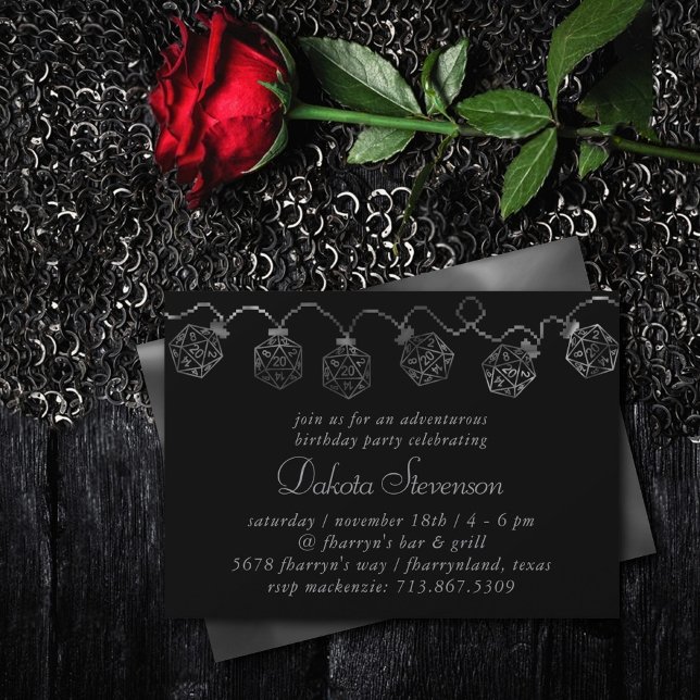 RPG Ljus | Fantasy Retro Tabletop PnP Gamer Dice Inbjudningar (Skapare uppladdad)