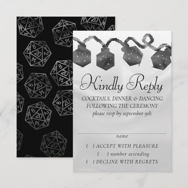 RPG Ljus | Fantasy Tabletop Retro PnP Gamer Dice OSA Kort (Fram/baksida)