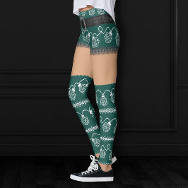 RPG Ljus Grönt | Retro Ugly Sweater Medium Skin Leggings