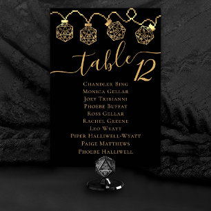 RPG Ljus   Guld Fantasy Tabletop Dice Guest Namn Bordsnummer