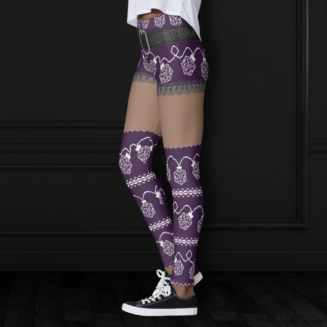 RPG Ljus Lila | Retro Tabletop PnP Gamer Dice Leggings (Skapare uppladdad)