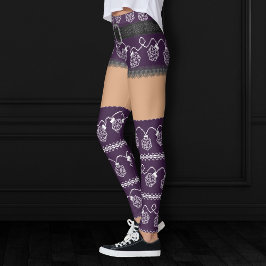 RPG Ljus Lila | Retro Tabletop PnP Gamer Dice Leggings