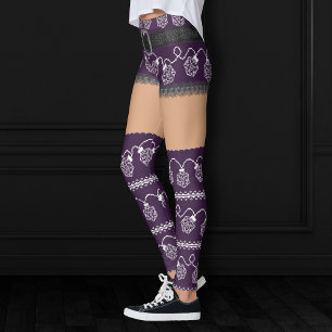 RPG Ljus Lila   Retro Tabletop PnP Gamer Dice Leggings